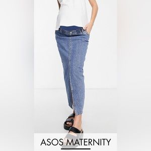 ASOS Maternity Denim 90’s Maxi Skirt with Bump Band